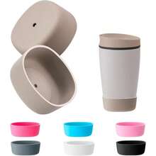 2pcs Silicone Boot SmoothSip Slider 12oz 20oz Coffee Tumbler, Anti-Slip Protective Sleeve Coffee Travel Mug 12/20oz, BPA- - Màu Xám nhạt - Xem 1