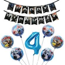 Hasbro 藍色數字氣球組，圓形鋁箔氣球組，/角色氣球，生日派對裝飾 - 如圖 - 查看 14