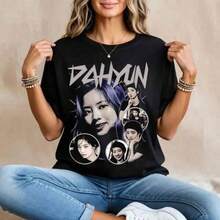 Doxiann Twicee Pattern T-Shirt, Twicee Four-Person Group T-Shirt, My Strategy T-Shirt, Twicee Preparing For World Tour T-Shirt, Twicee Member ,blusas para mujer,blusas,blusas casuales para dama,playeras de mujer,regalos para mamá,maestras regalos,Minimal Pure Cotton Short Sleeve Tee, Loose Casual All Season Design For Women Female, Lightweight Breathable Fabric For Daily Life Streetwear School Study Weekend Dating Casual Small Partyropa  ropa de mujer basicos mujer tops de mujer ofertas ropa deportiva de mujer playeras para hombre playeras de mujer y23k mujer - Negro - Ver 1