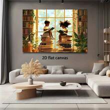 Enmarcado  plano 2D, 1 pieza,  para habitación con marco de  - Lienzo de 40x60 cm (), apto para dormitorio - Listo para colgar, decoración de libro ilustrado,  plano 2D - Enmarcado - Ver 1