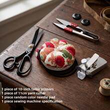 4pcs Sewing Supplies Set, Sharp Stainless Steel Tailor Scissors And Thread Snips, Sewing Machine Accessories Multi-Function Magnetic Ruler Flatbed Edge Guide Positioning Tool, Sewing Machine And Wrist Universal Pin Cushion - Multicolor - View 11