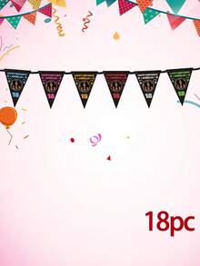 Bandeirola de aniversário personalizada com foto e texto, bandeirinha triangular personalizada com nome e idade, decoração para festa de aniversário de 18/21/30 anos, bandeirinha triangular preta com estrelas brilhantes, decoração para festa de aniversário. - Multicolorido - Ver 8