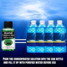Líquido concentrado para vidrios de coche, Líquido limpiaparabrisas resistente al agua, Mantiene el vidrio suave, resistente a la lluvia y antivaho, sin rayas, restaura rápidamente la claridad del vidrio - Verde 03 - Ver 5