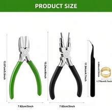 KLONKEE 1件/4件套珠宝制作工具套装 - 六合一钳子、尼龙钳、珠宝钳、珠宝开口环、镊子，适用于串珠、金属丝成型、DIY工艺品 - 製作鉗 - 查看 4