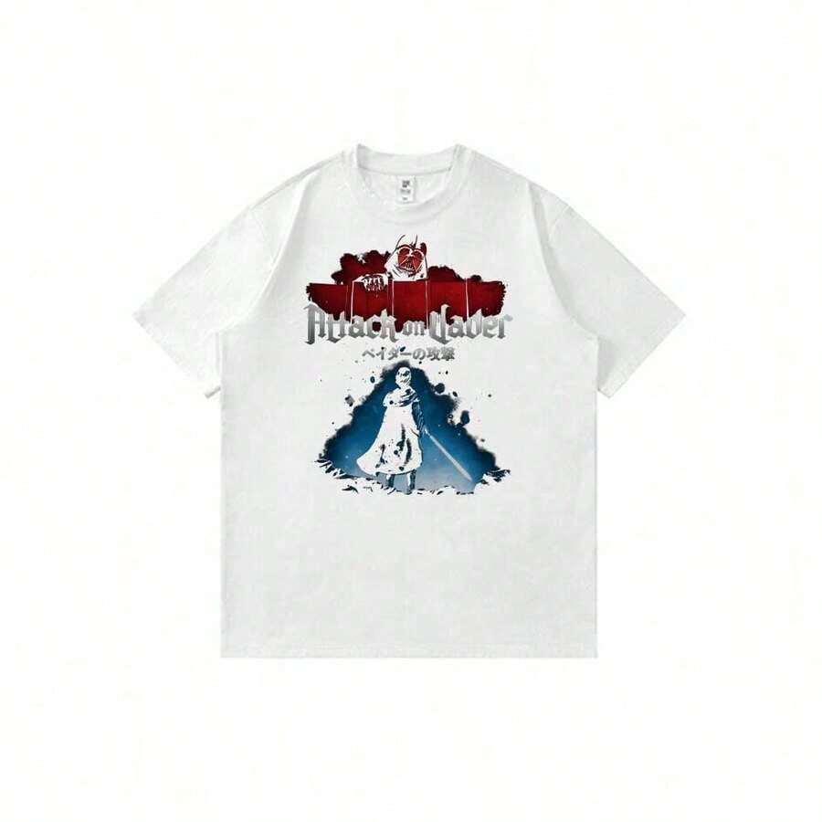 Stars-Wars-Attacks-On-Vader Camiseta con Estampado de Anime Trendyss Unisex Estilo Urbano Casual de Verano - Blanco - Ver 1