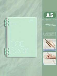 5pcs Set, Includes 1 Spiral Notebook + 4 Pens, A5 Spiral Bound Notebook 60 Sheets/120 Pages - Thick & Colorful Coded Pages - Suitable For University, Diary, Note Taking - Multicolor - View 5