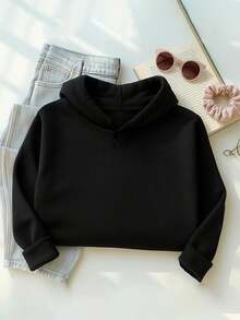 Disney Official Authorization | Women's Hoodie Featured With Vintage Road Trip Themed Print Of Mickey Mouse, Minnie Mouse And Pluto. Loose Oversize Fit, Perfect For Daily Casual Wear, Outings And Shopping, And Also An Ideal Gift Option. - 黑色 - 查看 2