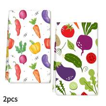 2/4/6pcs Vegetable Pattern Printed Dish Towels, Super Absorbent Microfiber Modern Cleaning Cloths, Cooking And Baking Tea Towels, Dishcloths, Kitchen Decor, Gifts For Neighbors, Mothers, Birthdays, Housewarming For Friends, Kitchen Essentials, Daily Necessities - Multicolor - View 12