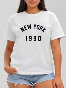 Camiseta con estampado de letra - Blanco - Ver 5