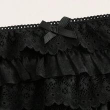 ICON Ladies' Multi-Layer Frill Hem Low-Rise Y2K Concert Going Out White Ruffle Shorts - Negro - Ver 6