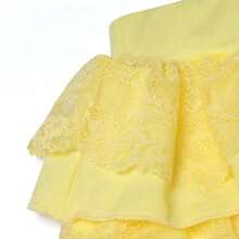 Qadelle Women's Yellow Plain Knitted Mini Shorts Tiered Layer Track Shorts Casual Style - Amarillo - Ver 6