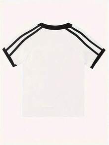 Camiseta de manga corta con estampado de gato de 4 rayas para mujer, top delgado casual blanco de verano - Blanco - Ver 7