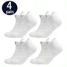 4 pares de calcetines cortos deportivos para hombres, calcetines transpirables y que absorben la humedad con amortiguación reforzada en el talón y los dedos, y soporte de arco para fitness y deportes - Multicolor - Ver 8