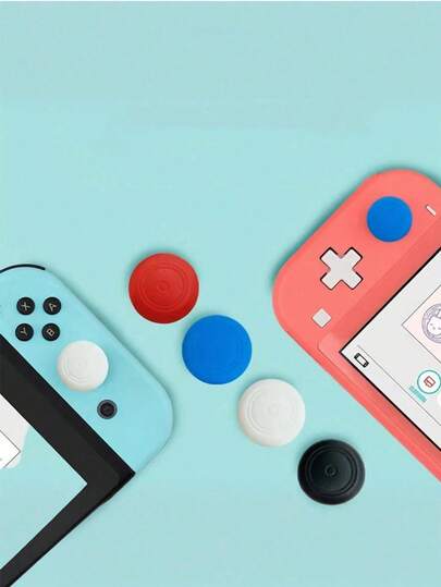 スイッチ/スイッチライトコントローラーのジョイスティックとボタンに対応した、ランダムカラーのシリコン製保護カバー10個セット