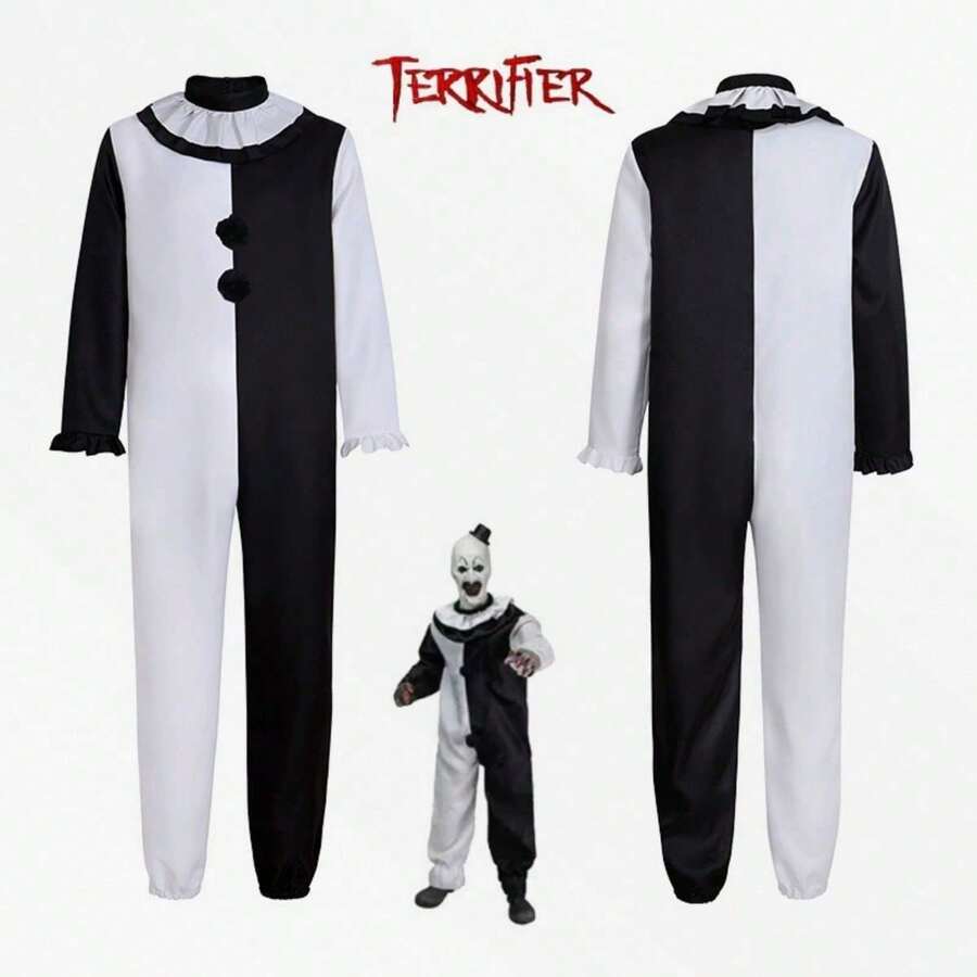 1 Bộ Trang Phục Cosplay, Trang Phục Joker Lấy Cảm Hứng từ Nhân Vật Chính trong Phim Mỹ, Không Bao Gồm Mặt Nạ - Đen và trắng - Xem 1