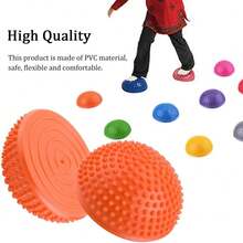 4pcs Half Round Durian Ball PVC Inflatable Half Round Yoga Ball Massage Point Fitness Balance Ball, Multiple Colors Available - 4-pack - View 11
