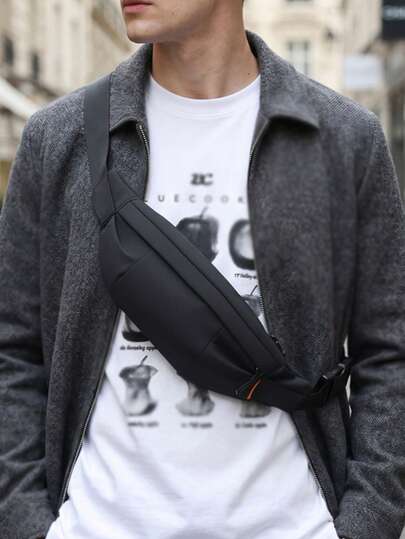 1pc Men's Waist Bag, Fashion Casual Versatile Waist Pack For Men, Minimalist Style Suitable For Outdoor, Cycling, Sports