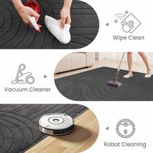 Sour Lemon Rugs Living Room Extra Large 200x300cm,3D Semicircular Pattern Area Rugs For Bedroom, Modern Annualrings Area Rugs,Machine Washable Carpet Anti Slip Short Pile Rug,Best For Dorms, Bedroom, Living Room - Dark Grey - View 2