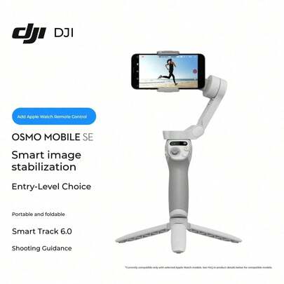  (DJI) Estabilizador de Gimbal de 3 Ejes Osmo Mobile SE, Seguimiento de IA, Control de Gestos, Palo Selfie Portátil, Vlogging para Smartphone