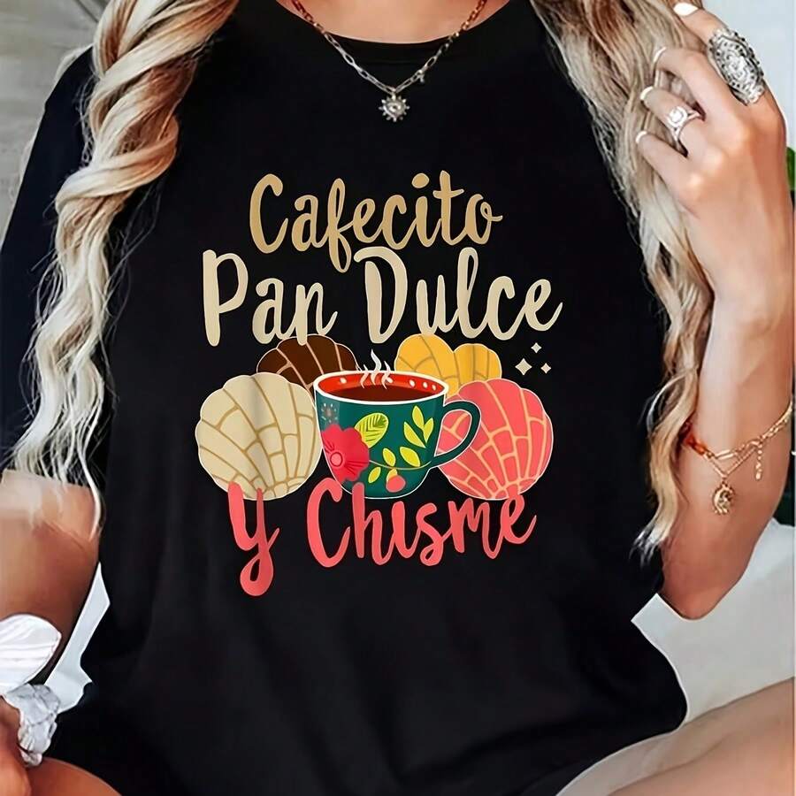 Camiseta Mujer Cuello Redondo Manga Corta Candy Candy Anime Retro Casual - Negro - Ver 1