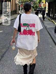 Unisex T-Shirt With Retro Phrase, Subtle Design, 100% Cotton, Regular Size - White - View 1