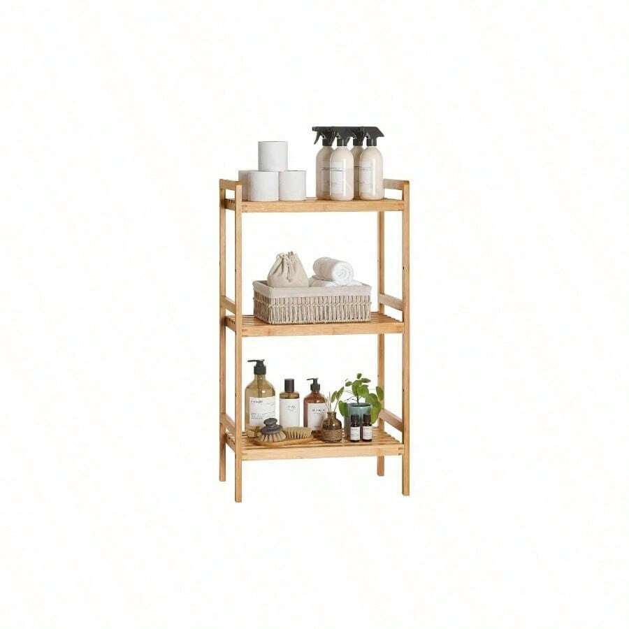 Storage Rack Bathroom, Kitchen, Bedroom - Natural + 3-tier - View 1