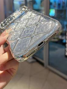 Paillettes, Strass Rhombus Électroplaqué Léopard Pailleté Étui de Téléphone Souple Compatible Avec IPhone 7/8/11/11 Pro/11 Pro Max/12/12 Pro/12 Pro Max/13/13 Pro/13 Pro Max/14/14 Pro/14 Pro Max/15/15 Pro/15 Plus/15 Pro Max - Argent - Voir 5