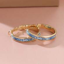 1 Pair Luxury Enamel Hoop Earrings, Suitable For Women's Daily Commute Wear - Gold - View 3