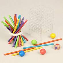 Interactive 2-In-1 Family Game Night Toy - Kids Wooden Stick Pull & Balance Challenge, Fun Parent-Child Bonding Activity, Educational Montessori Travel Party Game With Portable Storage Multi-Functional Interactive Stick Pulling - Multicolor - View 7