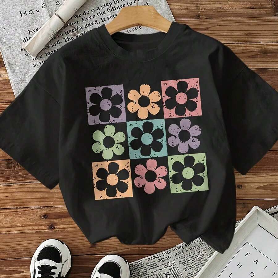 Camiseta Mujer Cuello Redondo Manga Corta Candy Candy Anime Retro Casual - Negro - Ver 1