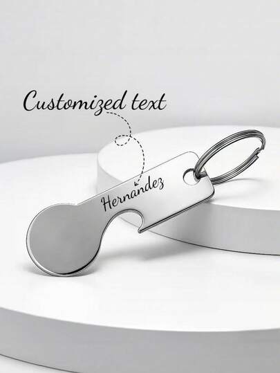 2-In-1 Stainless Steel Supermarket Shopping Cart Token And Bottle Opener, Durable And Fun Gift, Convenient For Using Supermarket Shopping Carts, Unisex Keychain, Household Key Ring, Couples Key Chain, Corporate Marketing Promotion