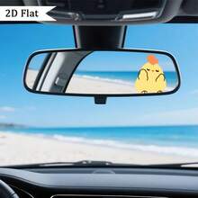 Cute Little Yellow Chick Car Sticker Cartoon Pattern Self Adhesive Glass Surface, Asymmetric Shape - Car Stickers - View 2