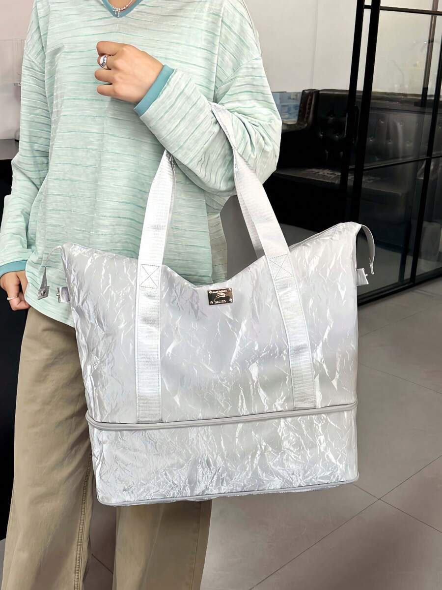 奶牛纹防水旅行包，可折叠手提包，大容量瑜伽包，适合飞机、购物、健身、游泳等场合，旅行必备单品。