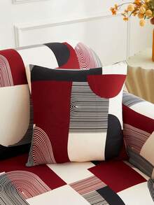 1pc Geometric Bauhaus Print Sofa Cover (Including 1pc Pillow Cover), Dust-Proof, Dirt-Resistant, Elastic Full Coverage Sofa Protector, Living Room Home Decor, Fits 1/2/3/4 Seater Sofa, All Season, Machine Washable - Multicolor - View 11