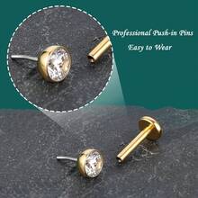 Khuyên tai phẳng 16G 18G 20G, khuyên mũi liền mạch bằng thép không gỉ 316L, khuyên môi sụn, khuyên môi sụn, trang sức xỏ khuyên cơ thể, unisex - bộ khuyên môi - Xem 6