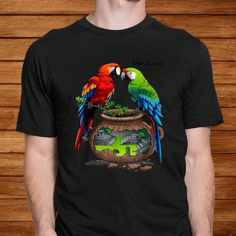 Express Your Love For Central America With This 'Honduras' Landscape T-Shirt - Black - View 1
