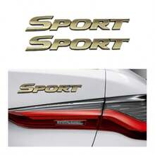 2PCS Sport Edition Car Decal 3D Metal Fender Bumper Badge Sticker In Black Silver, Personalized Letter Front Hood Emblem With Extra-Strong Adhesive For SUVs And Vehicles Durable Outdoor Decor Accessory - Golden - View 7