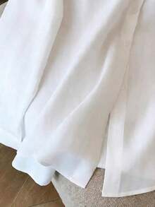 Camisa blanca de mujer con estampado digital y bordado de éxito de - Blanco - Ver 4