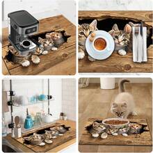 1pc Dish Drying Mat, Coffee Machine Pad, Cartoon Cat Pattern Absorbent Placemat, Faux Wood Grain Background, Suitable For Home And Cafe Use, Multipurpose Drainage Mat, Household Gift, Tabletop Decor - XYLSD-335 - View 11