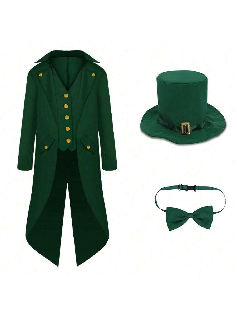 Cosplay Clothing - Green Tuxedo Suit (tuxedo + Hat + Bow Tie) - View 1