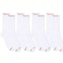 Supreme Hanes Crew Socks (4 Pack) - Black - View 6