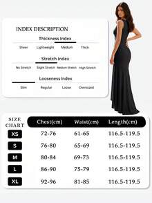 Perirose Vestido de noche formal de mujer con cuello cuadrado elegante, bordado y de tul con bajo de cola de sirena - Negro - Ver 3