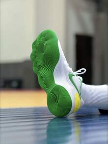 Nike Hyperdunk 2017: Giày bóng rổ cổ thấp đa năng, thoải mái, tăng cường độ bám (Trắng/Xanh lá cây) - Trắng Xanh - Xem 4