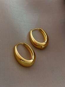 1 paire de boucles d'oreilles créoles vintage, conçues pour les femmes, convenant pour les mariages, les fiançailles, les fêtes d'anniversaire, les cadeaux de la Saint-Valentin - Or jaune - Voir 5
