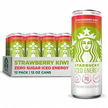 Starbucks Iced Energy Drink, Tropical Peach, Zero Sugar Energy Drink, Plant Based Caffeine, Hydration, Mental Clarity, 12 Fl Oz Cans (Pack Of 12) - Strawberry Kiwi - View 1