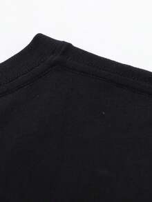 Camiseta de manga corta con cuello redondo para mujer, estilo retro de vacaciones, nueva colección 2026, para compras informales, regalos de vacaciones, reuniones con amigos, fiestas deúsica y atuendos de vacaciones. - Negro - Ver 3
