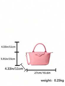 Nueva mini bolsa de moda de invierno, con diseño de bloques de color, material de nailon impermeable, disponible en estilos de bolso de hombro, bolso cuadrado y cesta de verduras, adecuado para ir al trabajo, fiestas y citas. Tamaño: 19 cm L x 6 cm A x 10 cm H - Rosa - Ver 5