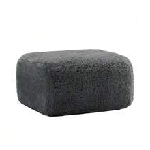 Aviana Ottoman Plush Fabric - 灰色 - 查看 2