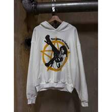Personalized Printed Sweater Long-Sleeved Pullover Hoodie Retro Jacket Street  Y2k - YH229-1白色 - 查看 2