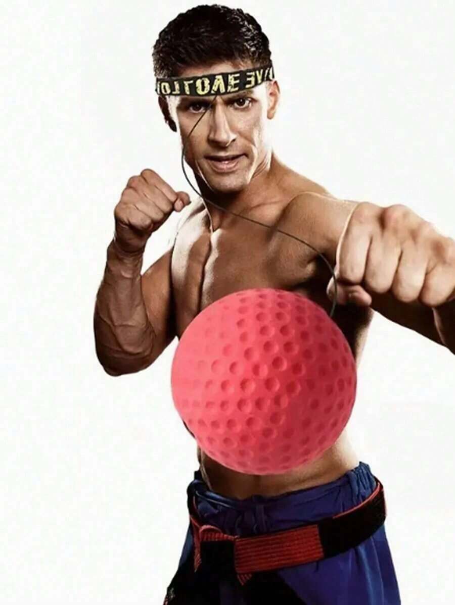 Headband-Equipped Reaction And Speed Ball Trainer For Eye Coordination, Boxing, Mixed Martial Arts, BJJ, And Fitness. SOWY - Red - View 1